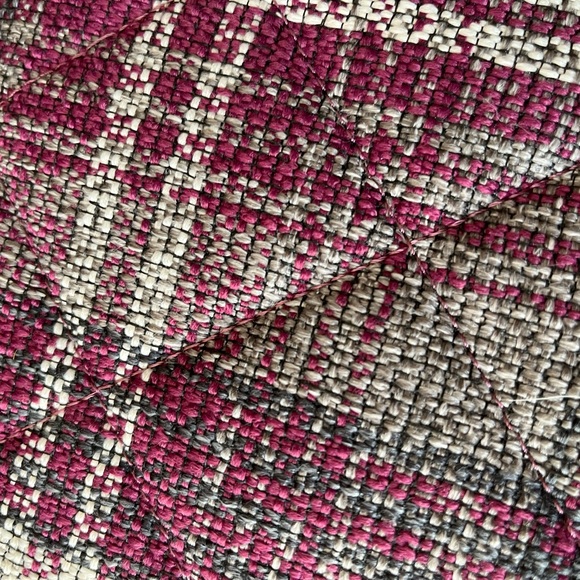 Michelle Moon Quilted Leather And Tweed Two-Tone Fabric Bag in Plum And Grey - Picture 8 of 16